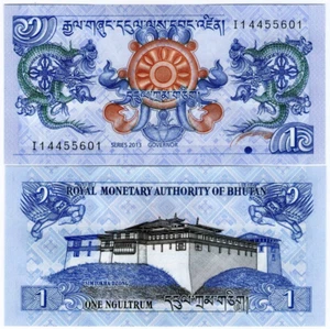 Bhutan 1 Ngultrum unzirkulierte Banknotenwährung Geld - Bild 1 von 4