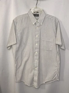 Lord Taylor Mens Shirt Large Gray Stripe Button Up - Picture 1 of 6