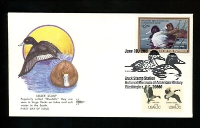 US FDC #RW56 Federal Duck Gill Craft 1989 Washington DC Pictorial Lesser Scaup - Image 1 of 2