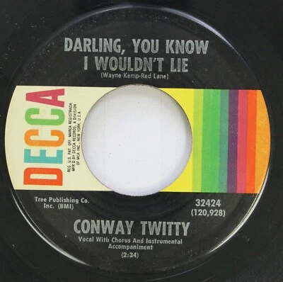 Country 45 Conway Twitty - I Wouldn'T Lie / Table In The Corner On Decca - Image 1 of 2