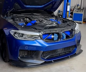 for BMW F90 M5 M8 G30 M550I Full Front Mount air intake - BLUE V2 AF - Foto 1 di 19
