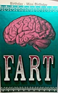 Shoebox BELATED Birthday Card for Friend"BRAIN FART" Sorry I Missed Your BD" AD6 - Picture 1 of 3