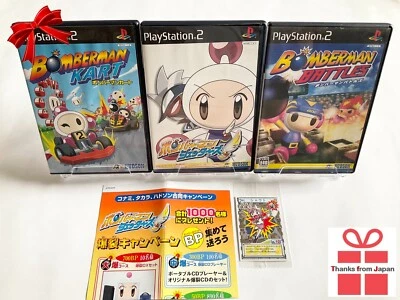 Lot 3 Sony PlayStation Bomberman Kart Jetters Battles JP PS 2 Set Game Japan - Image 1 of 4