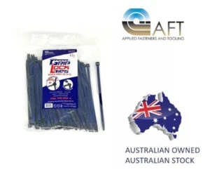 Cable Ties Reusable GRIPLOCKTIES 8 INCH BLUE PACK of 100 (GLT2908BKBUHB100) - Picture 1 of 5