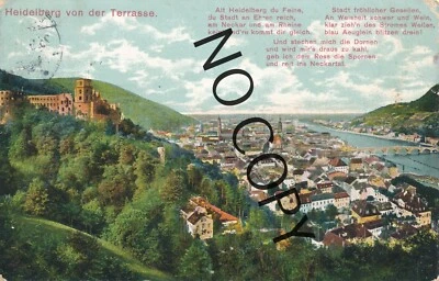 Foto PK Postkarte Heidelberg  - an Fenschl SMS Gneisenau Tsingtau    X103 - Bild 1 von 2