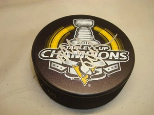Mike Sullivan Signed Pittsburgh Penguins 2016 Stanley Cup Champs Hockey Puck 1C - Picture 1 of 2