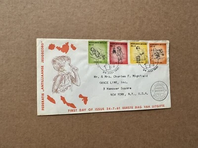 Netherlands Antilles FDC +1961 Semi-Postal Set #B51-54 +Child Welfare Topical - Image 1 of 2