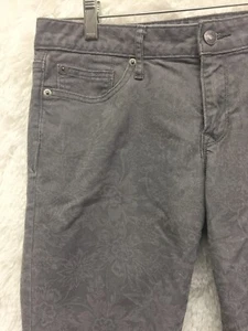 Pantalones de mezclilla para mujer Gap talla 28r ajustados gris patrón floral en excelente condición S - Imagen 1 de 12