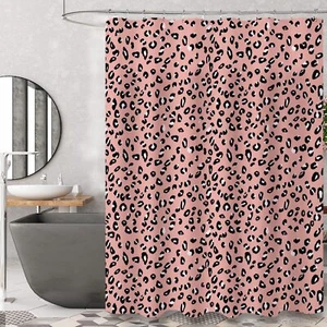 Leopard Print Shower Curtain 72" x 72" Pink Leopard Print Shower Curtain Poly... - Picture 1 of 7