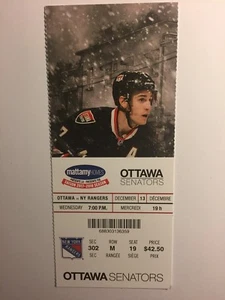 OTTAWA SENATORS VS NEW YORK RANGERS DECEMBER 13, 2017 TICKET STUB - Picture 1 of 1