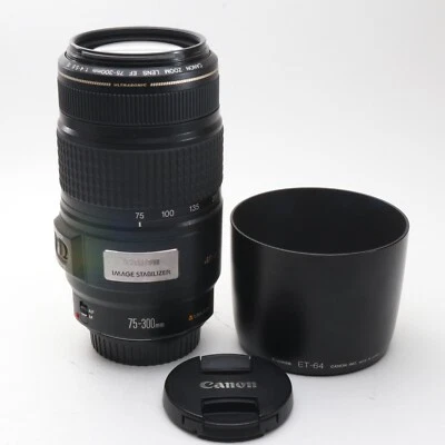 【Exc+5/W:Hood】Canon EF 75-300mm f/4-5.6 IS USM Telephote Lens EFMount from Japan - Image 1 of 4