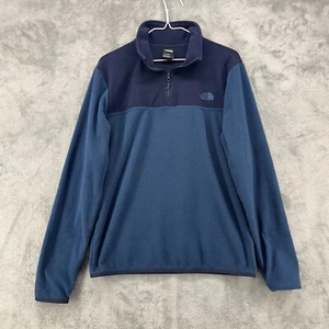 The North Face Jacket Mens Small Blue Fleece 1/4 Zip Lightweight Hiking Camping - Picture 1 of 16