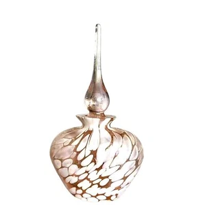 Silvestri Handblown Perfume Bottle Opalescent Pink & White Dauber 5.5" - Picture 1 of 9