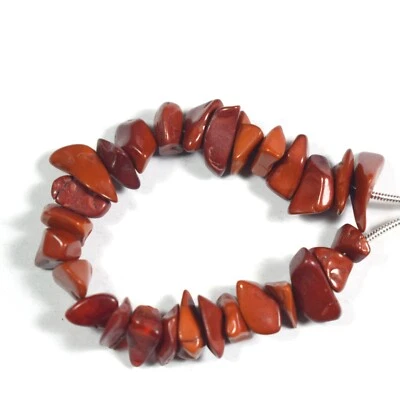 AAA+ Red Jasper Smooth Uncut Chips Gemstone 4.5" Loose Beads For Jewelry making - Image 1 of 4