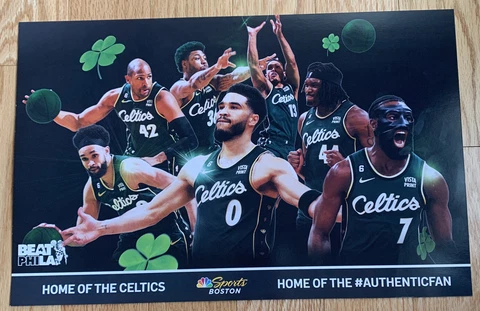 Boston Celtics Beat Philadelphia Playoff 2023 Authentic Fan Poster Cheer Card ☘️ Cover