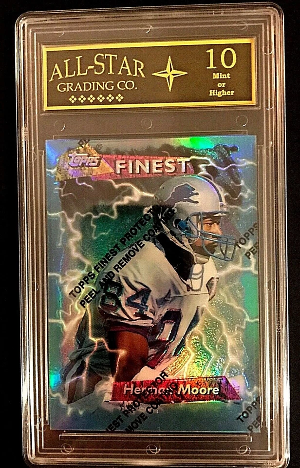 1995 Finest Refractors Detroit Lions Football #268 Herman Moore ASG Graded 10 - Image 1 of 2
