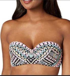 Traje de baño Bar III para mujer con estampado tribal de neón con aros negro XS, S $48 - Imagen 1 de 2