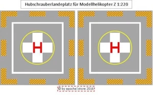 Z/1:220 Hubschrauberlandeplatz -selbstklebend- 2 Stück rot/gelb - Bild 1 von 1
