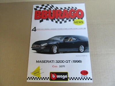 404L Burago Depliant Di 6 Pagine Maserati 3200 GT FERRARI 550 CHEVY Long Beach - Immagine 1 di 4
