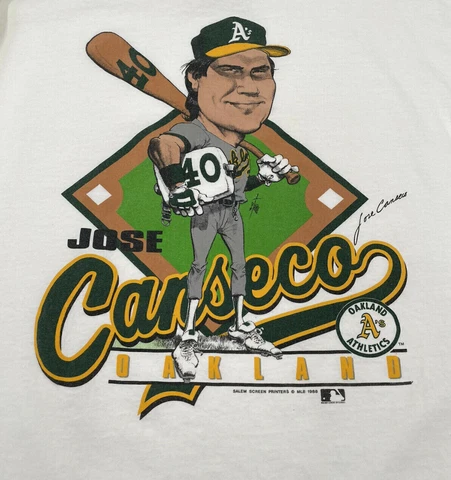 Oakland Athletics Vintage Jose Canseco Caricature 80'S MLB Baseball T Shirt Cover