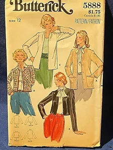 Vintage Butterick Sewing Pattern Misses Jacket Size 12 Uncut 5888 - Picture 1 of 4