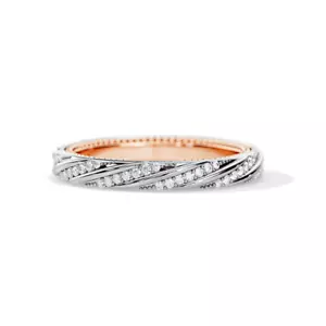 Eternity Diamond Wedding Band Round 0.50 Ct Lab Grown Solid 18k Rose White Gold - Picture 1 of 9