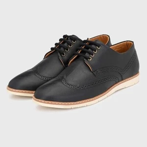 Zapatos Derby Oxford French Connection Para Hombre Botas Brogue Zapatos Negros (Talla UK 10) - Imagen 1 de 5