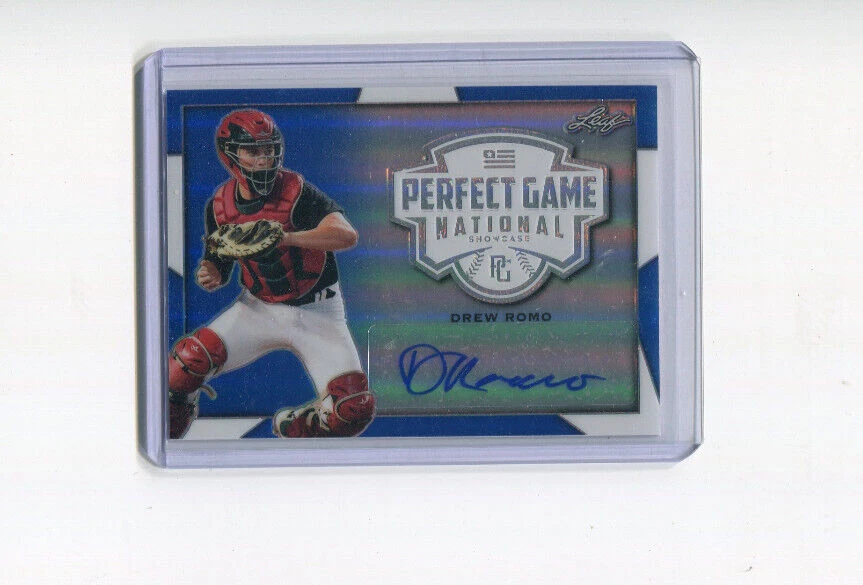 2019 Leaf Perfect Game Metal Autographs Blue Drew Romo Auto 15/20 - Image 1 of 1