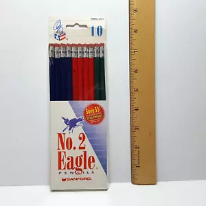 Paquete de 10 lápices HB vintage sellados hechos en EE. UU. SANFORD EAGLE color barril No.2 - Imagen 1 de 5