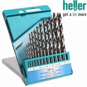 13Pc QUALITY HELLER HSS-G GROUND DRILL BIT SET 2mm-8mm Steel Metal Cutting Bits - Picture 1 of 3