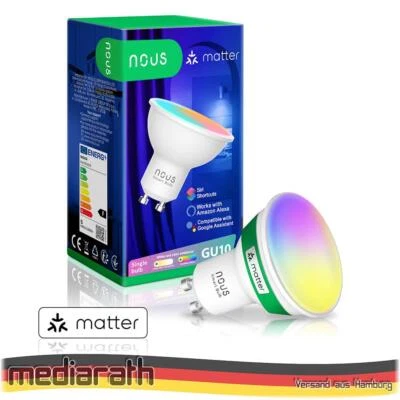 NOUS P8 Smart LED WiFi Matter Bulb Lampe RGB 4,5 Watt GU10 Sockel 2700-6500K - Bild 1 von 4