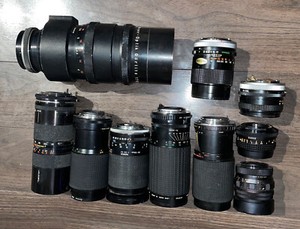 Camera Lens Lot (10 Total) Lenses For Parts Or Repair, Read & See Photos Canon