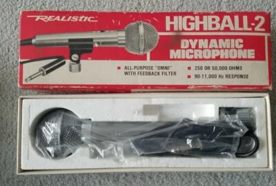 Realistic Highball 2 Dynamic Microphone Dual Impedance 90-11,000Hz Response  - Image 1 of 4