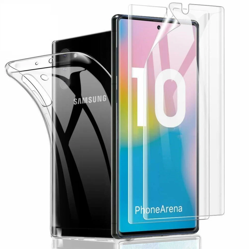 COVER CUSTODIA TRASPARENTE + PELLICOLA GEL PER SAMSUNG GALAXY NOTE 10 NOTE 10 + - Immagine 1 di 4