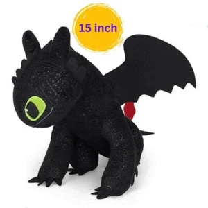 15" Toothless Plush Doll How to Train Your Dragon3 Movie DreamWorks Hidden World - Picture 1 of 6