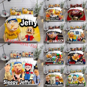 3D Jeffy Puppet Quilt Duvet Cover Bedding Set Pillowcase Single Double Gifts UK - Picture 1 of 12