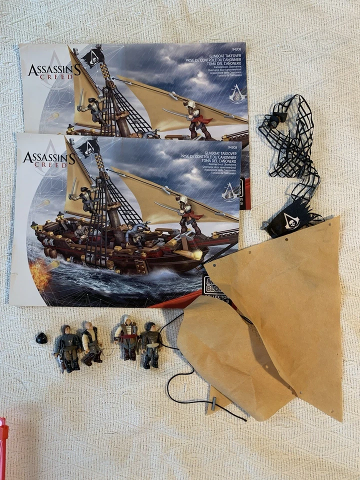 Mega Bloks Assassin's Creed Gunboat Takeover Set 94308 Minifigures Sails - Image 1 of 4