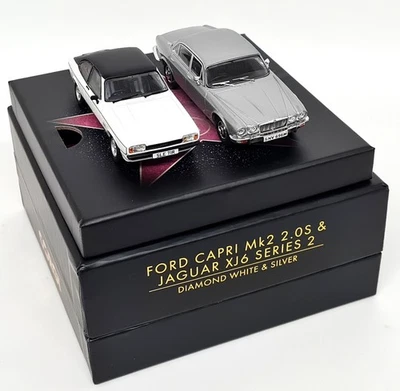 Vanguards 1/43 Jaguar XJ6 S2 Silver & Ford Capri MK2 2.0S White Model Car Set - Image 1 of 4