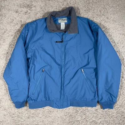 LL Bean Jacket Mens XL Blue Full Zip Fleece Lined 3M Thinsulate Bomber - Image 1 of 4