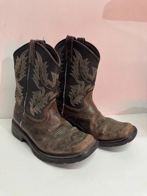 Ariat Niños Talla 2 WorkHog Puntera Cuadrada Western Botas de Vaquero Negro Marrón 10021452 Foto 1 de 4