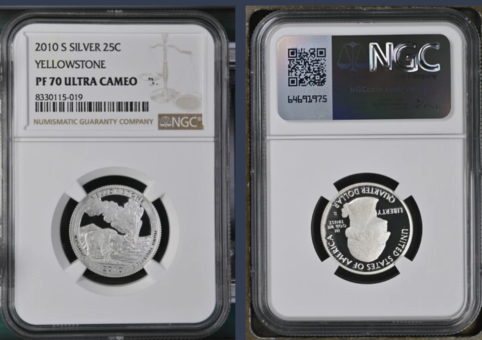 2010-S SILVER NGC PF70 ULTRA CAMEO "Yellowstone N.P." Washington Quarter - Image 1 of 1