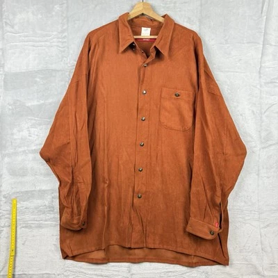 Винтажная рубашка SIGNUM Rust Brown на пуговицах XXL из вискозной смеси ограниченное издание - Изображение 1 из 4