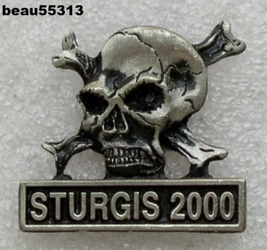 ⭐2000 STURGIS SOUTH DAKOTA MILLENNIUM HARLEY BIKE WEEK HAT VEST JACKET SKULL PIN - Picture 1 of 1