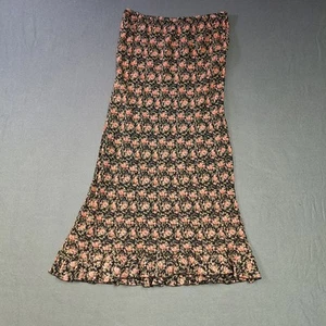 Vintage April Cornell Boutique Collection Medium schwarz rosa Blumen Midirock 90 - Bild 1 von 9