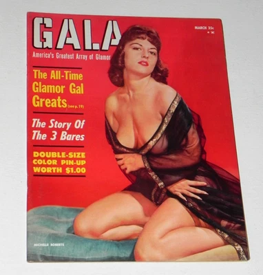 Vintage Pinup Men's Nudie Magazine GALA March 1961 VF+ Glamor - Image 1 of 4