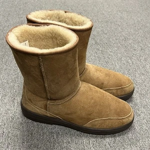 UGG Australia Shoes Mens 12 Chestnut Brown Suede Sheepskin Ultra Short Boots - Picture 1 of 11