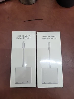 2pk Digital AV Multiport Adapter For USB-C  To HDMI AV Adapter Unbranded - Image 1 of 2