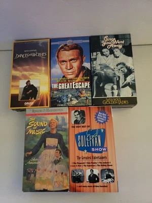 VHS Set Lot Dances With Wolves, Great Escape, Sound Of Music, Once You Went Away - Image 1 of 4