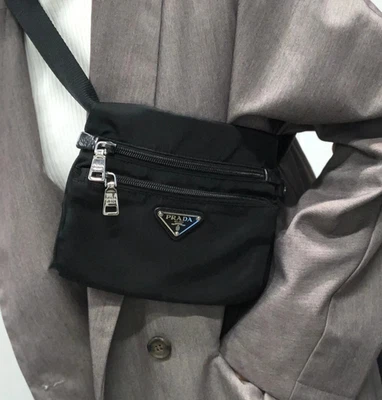 Authentic PRADA Re-Nylon Belt Bag Black Crossbody Waist Pouch - Image 1 of 4