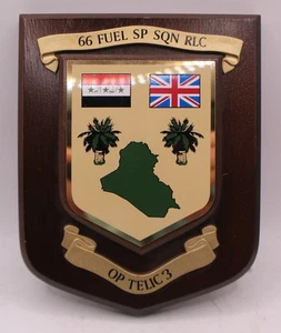 66 FUEL SP SQUADRON RLC OPERACIÓN TELEC 3 (IRAK) Desorden Pared Placa Escudo - Imagen 1 de 2
